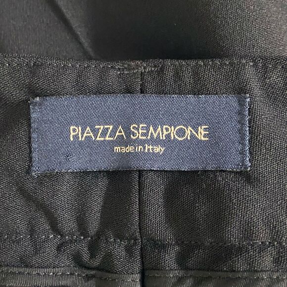Piazza Sempione Women's Straight Leg Trousers IT 40 US 4 Black Wool Crop Pockets - Picture 3 of 5
